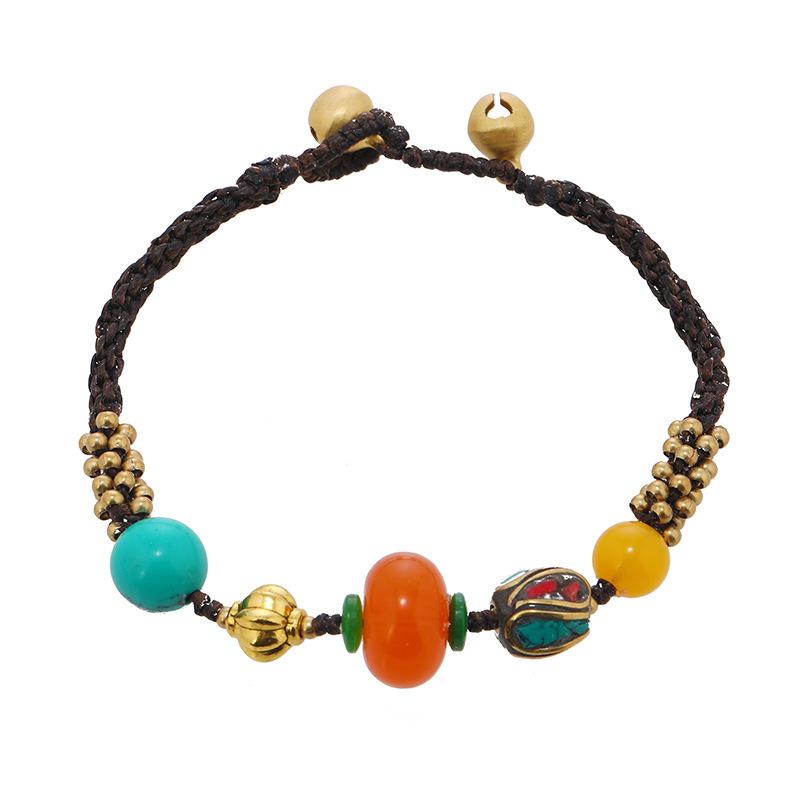 Оригинальный плетеный тибетский браслет цвета желтого меда, мужской и женский, персонализированный тибетский браслет, аксессуары в непальском стиле