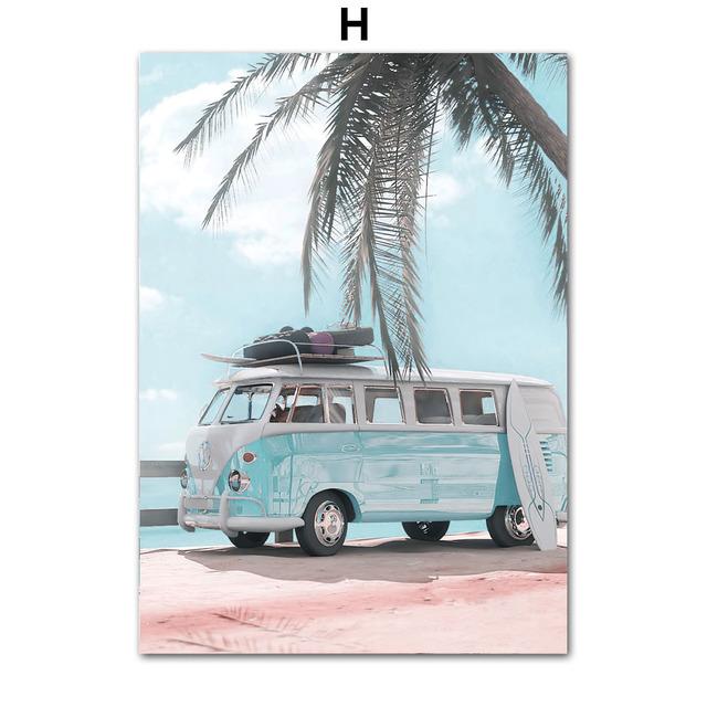 Розовый пляжный пейзаж настенные картины холст картины морской пейзаж плакаты принты для современной гостиной домашний декор