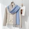 35 Color 2024 Autumn And Winter New Double-Sided Solid Color Imitation Cashmere Tassel Shawl Thickened Warm Scarf For Men And Women