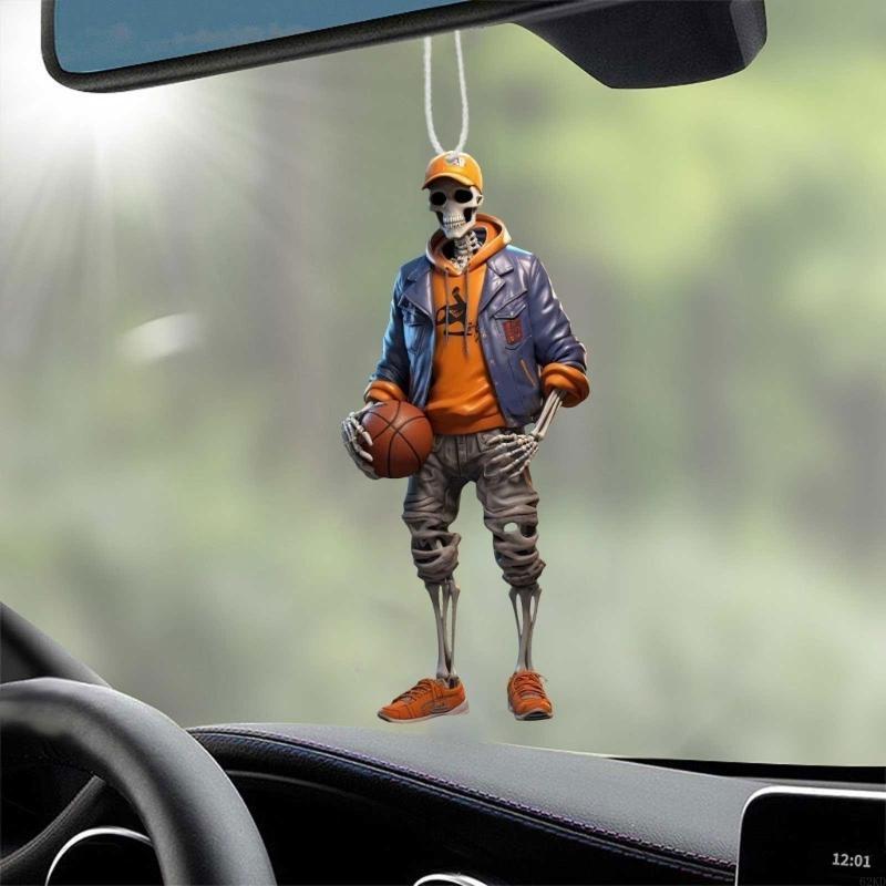 62KD Крутые фигурки скелетов Хэллоуин Подвеска в виде черепа Украшение для автомобиля Крутая статуэтка черепа