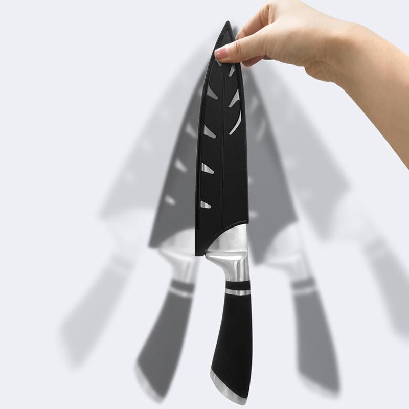 Ножны для кухонного ножа 3-8 дюймов, черные пластиковые чехлы для ножей, защитный чехол для лезвия ножа, защитный чехол для лезвия, кухонный аксессуар