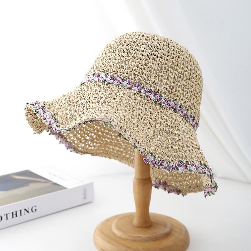 Women's Large Brim Foldable Breathable Straw Sun Hat for Summer Travel & Vacation