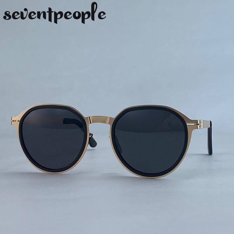 Vintage Round Polarized Sunglasses Men  Luxury Brand Classic Trendy Punk Driving Sun Glasses For Male Outdoor Shades UV400