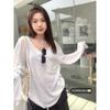 Thin Long Sleeves Casual Easiest for Match Gentle Sun Protective Blouse