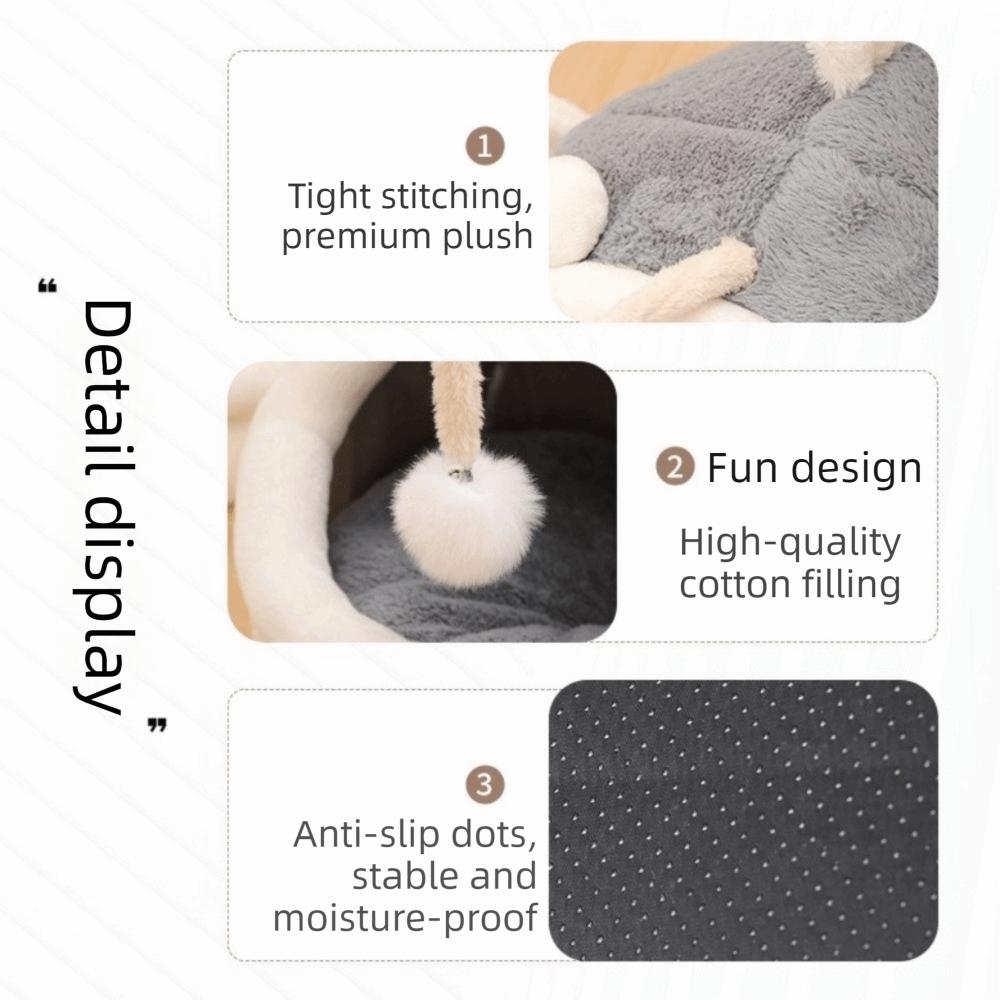 Теплая кровать для кошки в виде рыбы-фонаря, мультяжная пещера, кровати для кошек, милая кровать для сна питомца, четыре сезона