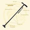 TrustyCane: Light-Up Walking Stick with Voice Broadcast for Seniors, Five-Section Adjustable Design