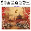 Traditional Chinese Garden Background Cloth for Mid-Autumn Festival