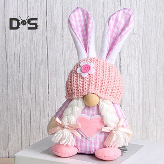 Пасхальная кукла-гном, плюшевые кроличьи уши, гномы с вязаной шапкой, мягкая безликая кукла, настольное украшение для домашнего офиса