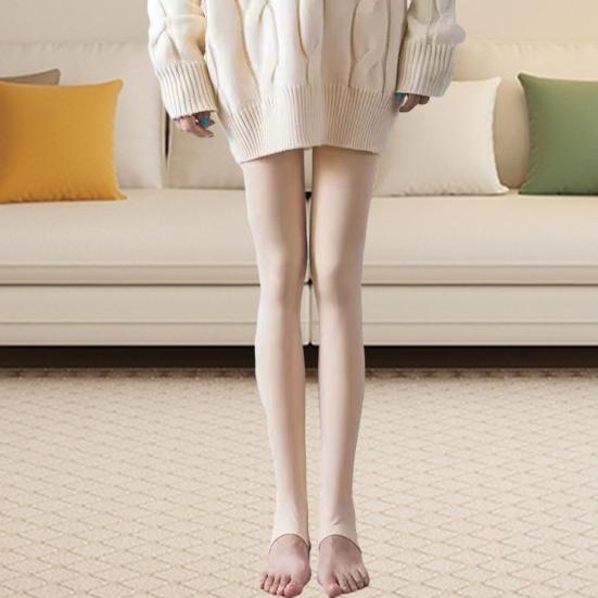 Женские зимние колготки с эластичной плюшевой подкладкой, однотонные, со средней талией, сохраняющие тепло, короткая юбка, платье, подходящие к низу, леггинсы, женские колготки