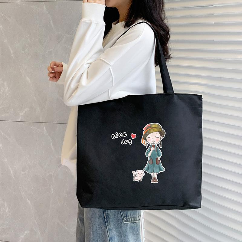 Oxford Handbag Student Shoulder Bags for Women Shopper Tote Bag Cartoon Large Capacity Luxury Ladies Handbags Portable Shopping Bag