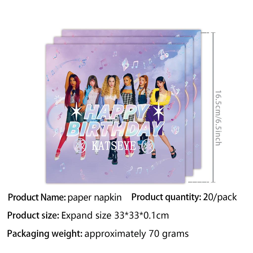 K&Katseye Birthday Party Supplies For Kpop Decor Girl Fans Plate Cup Napkin Topper Balloon Party Decoration Baby Shower Gift