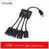 USB OTG Хаб-Док-станция: Разветвитель «один на три» с блоком питания для мобильных телефонов и планшетов.
