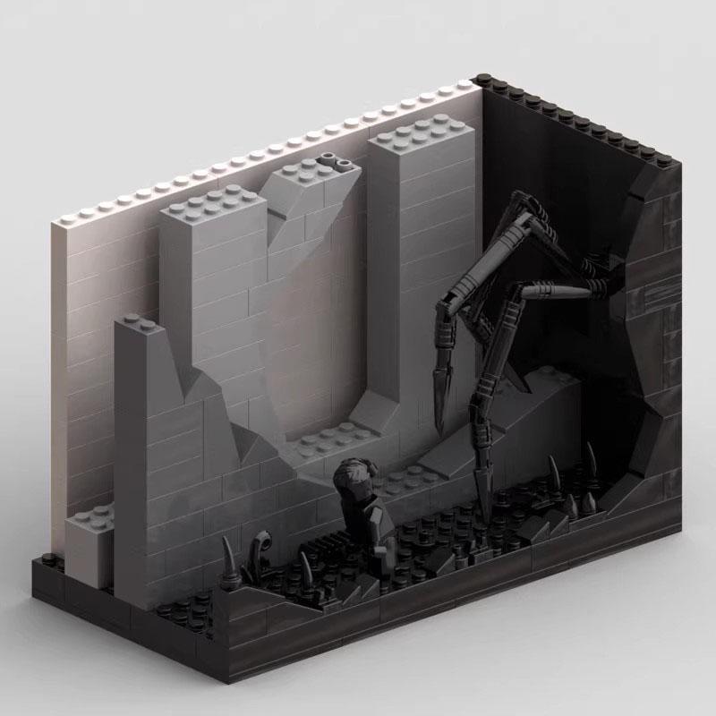 MOC Model Ornament Hell Border Spider Game Classic Screen Particle Assembly Building Blocks Children's Toy