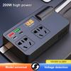 Voltage Detection USB/PD/Type-C Chargers Power Adapter QC 3.0 Car Inverter ON/OFF Switch 200W DC 12V/24V to AC 220V Converter