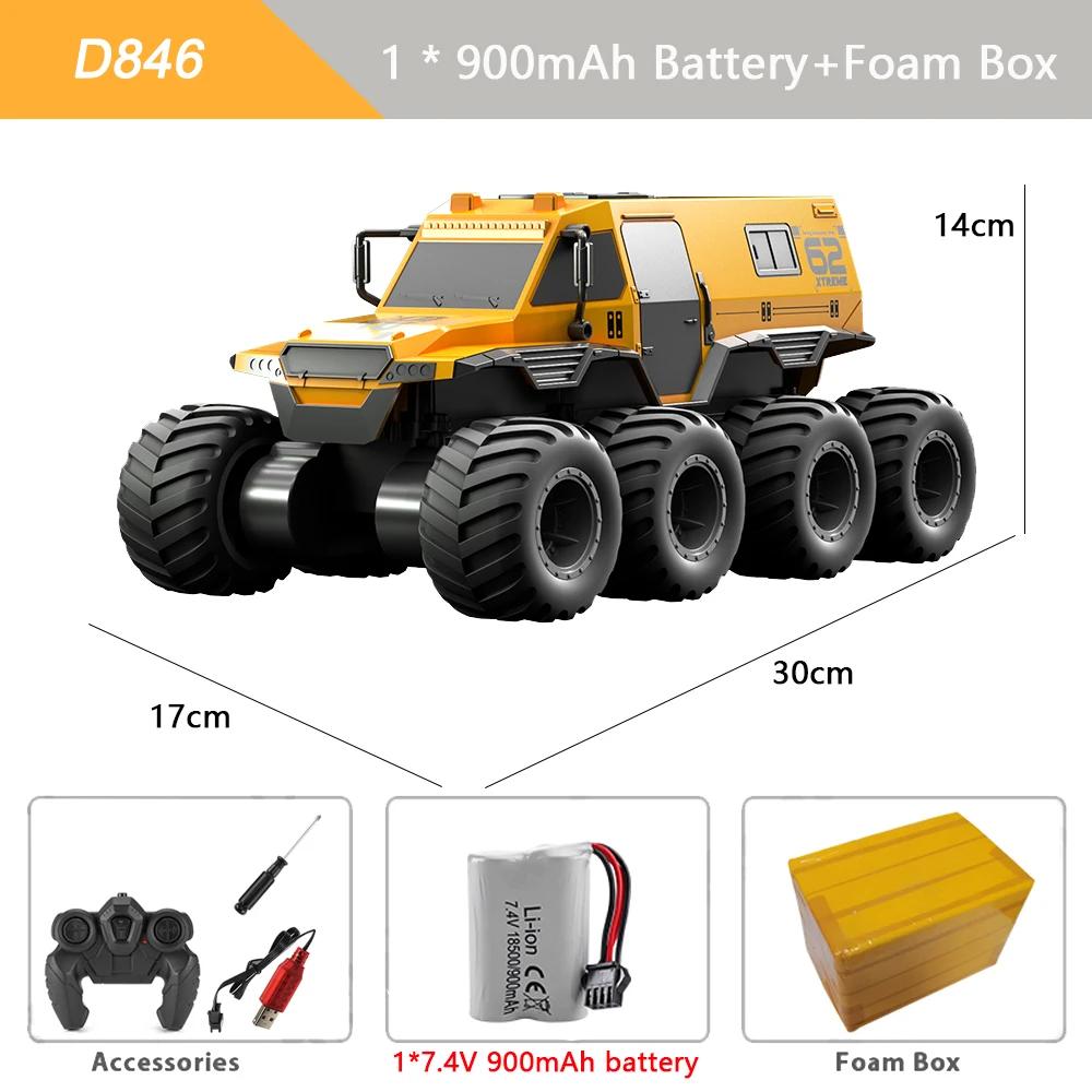 Радиоуправляемая машина 8x8 8WD Внедорожный амфибийный трюковой автомобиль 8-колесный скоростной гоночный грузовик Водонепроницаемый краулер 2.4G Машинки на радиоуправлении Игрушки