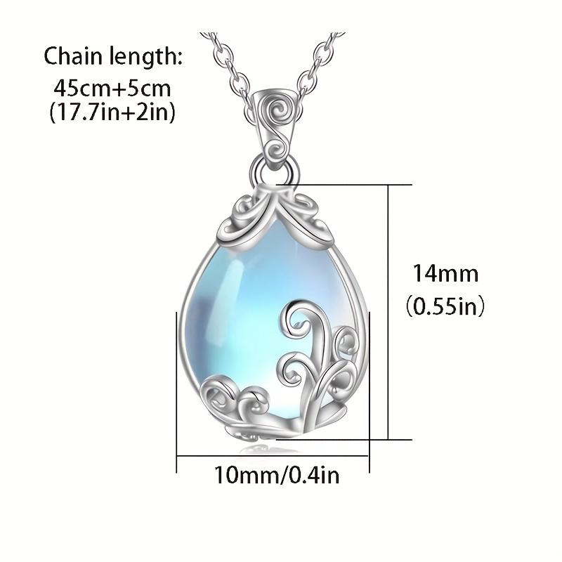 Elegant moonstone teardrop pendant necklace suitable for daily wear and as a gift