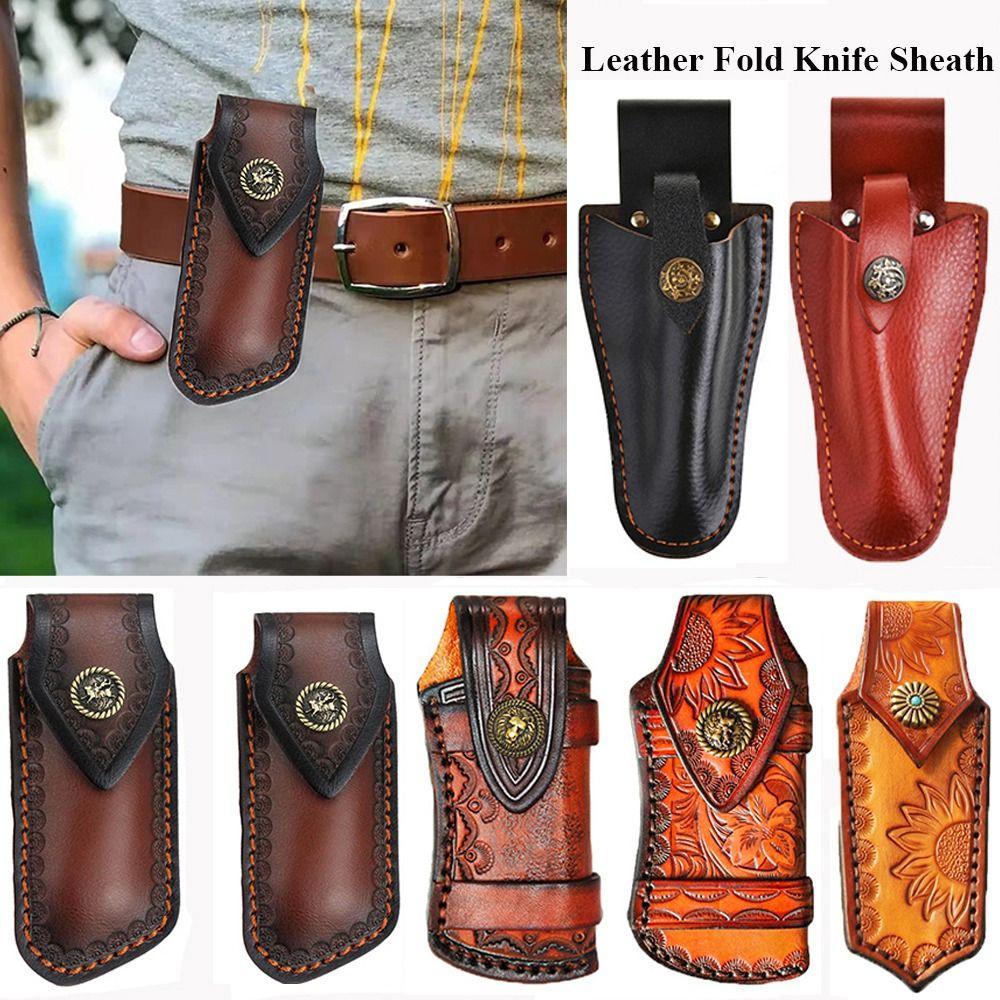 Knife Sheath Holster Pocket Hunt Flashlight Case Camp Outdoor Carry Fold Knife Tool Belt Loop Case
