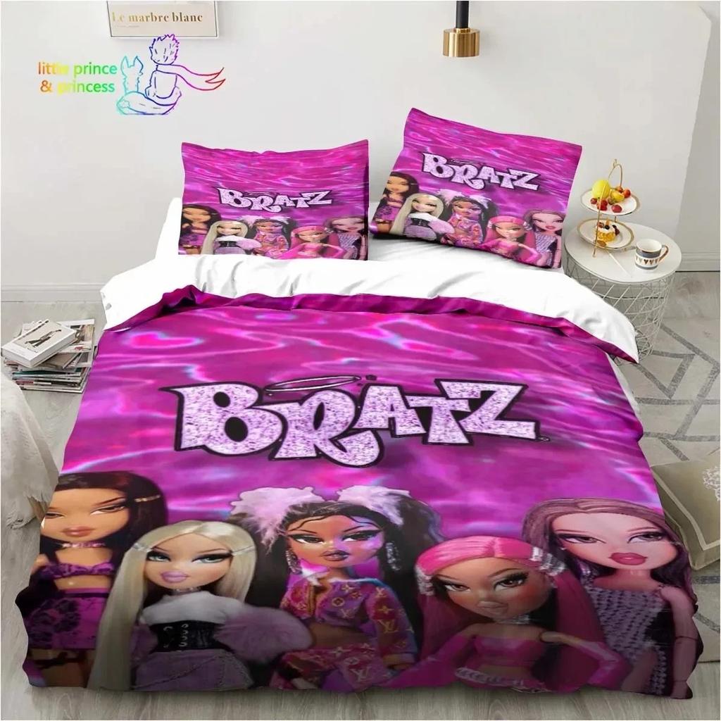 Мультяшная кукла Братц 3D принт Постельное белье Односпальный Полуторный Двуспальный Кингсайз Комплект постельного белья Взрослый Ребенок Девочки Спальня Постельное белье Подарок