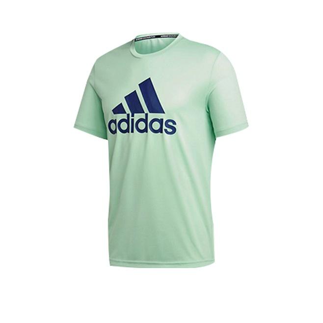 adidas Повседневная спортивная футболка с круглым вырезом с коротким рукавом для мужчин, топ, зеленый FT9734