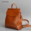 2025 Ретро Женские Рюкзаки Натуральная Кожа Рюкзак Простой Роскошный Рюкзак Для Женщин Натуральная Коровья Кожа Сумки Через Плечо