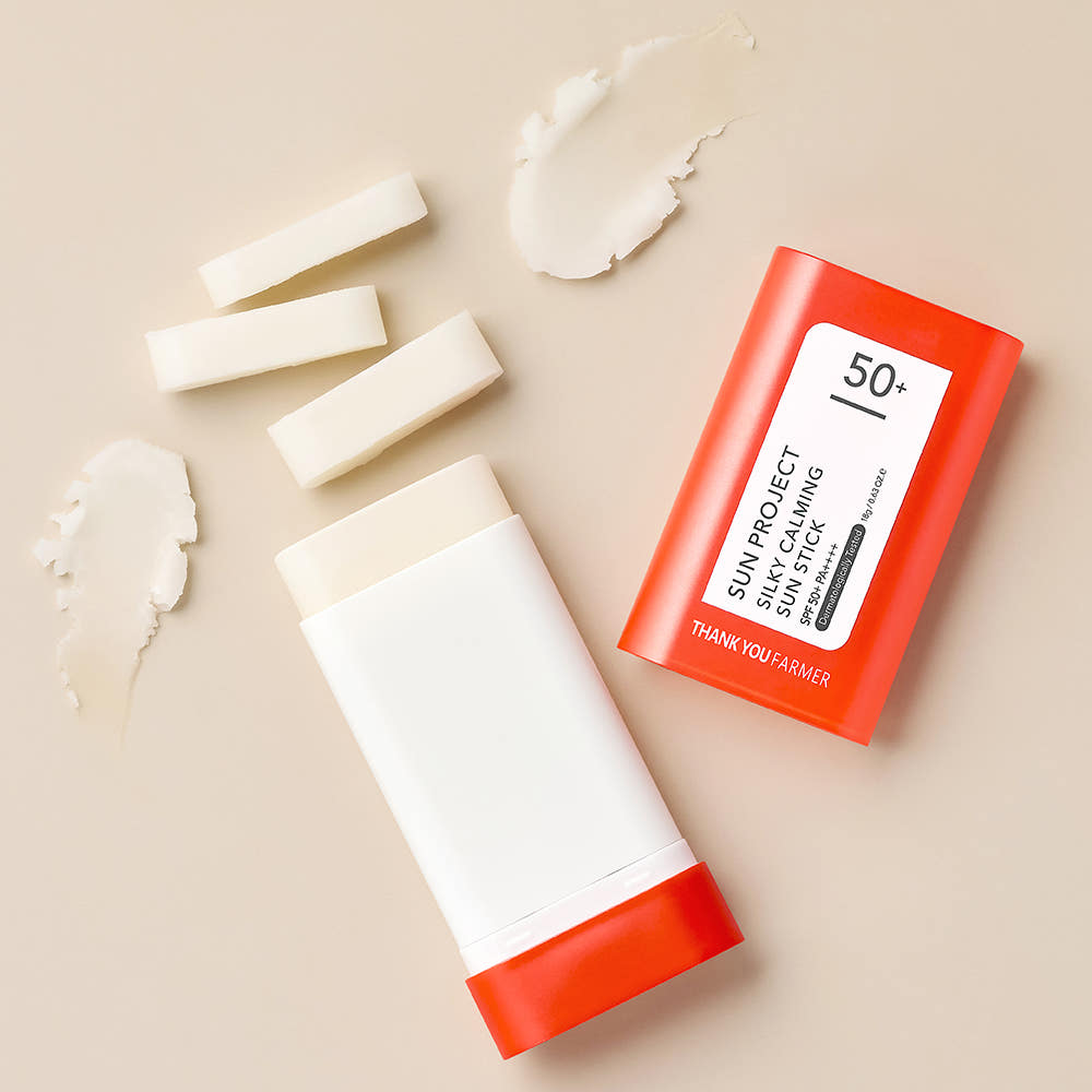 THANK YOU FARMER Sun Project Silky Calming No-Sebum Sun Stick 18g SPF50+ PA++++ – Korean Matte Sunscreen Stick