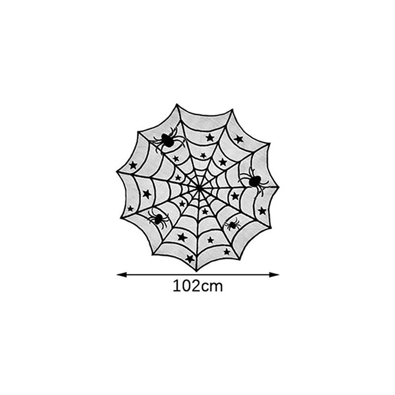Halloween Decoration Lace Spider Web Skeleton Skull Tablecloth Black Fireplace Mantel Scarf Event Party Decoration Supplies