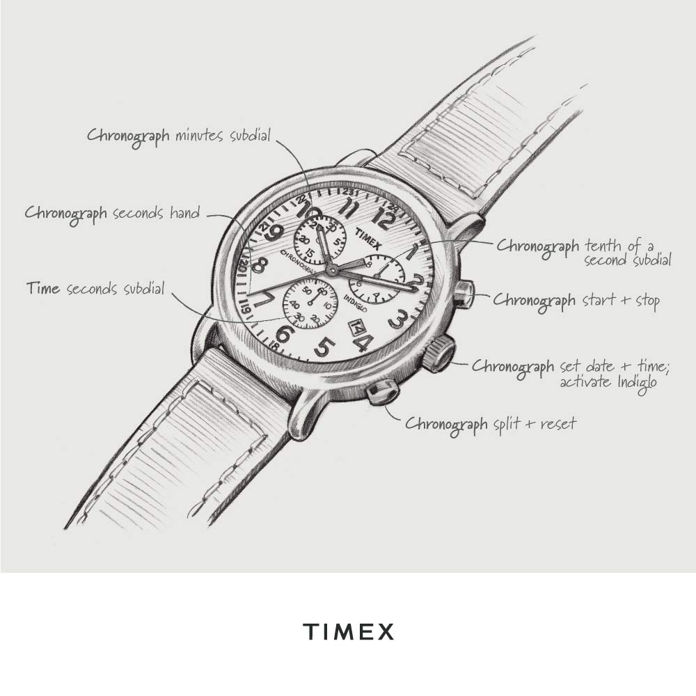 Часы Timex Weekender Chronograph 40 мм коричневые/серебристые/синие
