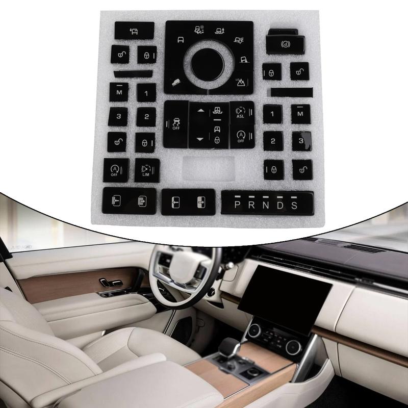 /Car /Terrain /Mode Switch Button Cover For Land For Rover For Rover Sport 2013-2017 Center Console Control Knob Black Plastic T