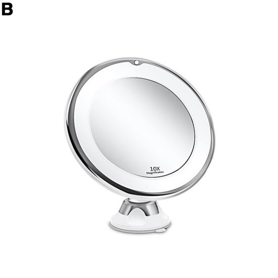 Косметическое зеркало 10-кратное увеличительное зеркало со светодиодной подсветкой Портативное мощное зеркало для макияжа для домашних путешествий