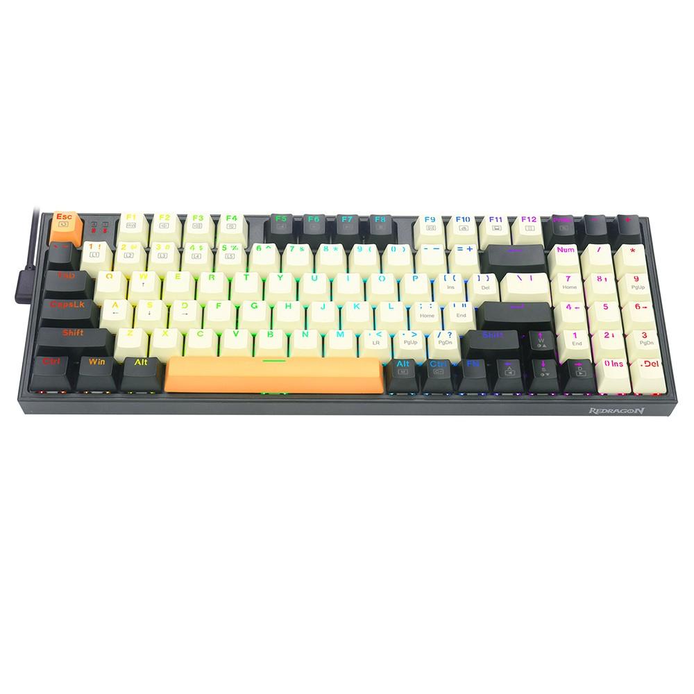 Redragon K636CLO-RGB Kitava 94-клавишная с RGB-подсветкой NumPad Механическая клавиатура Красный переключатель Раскладка США - черный