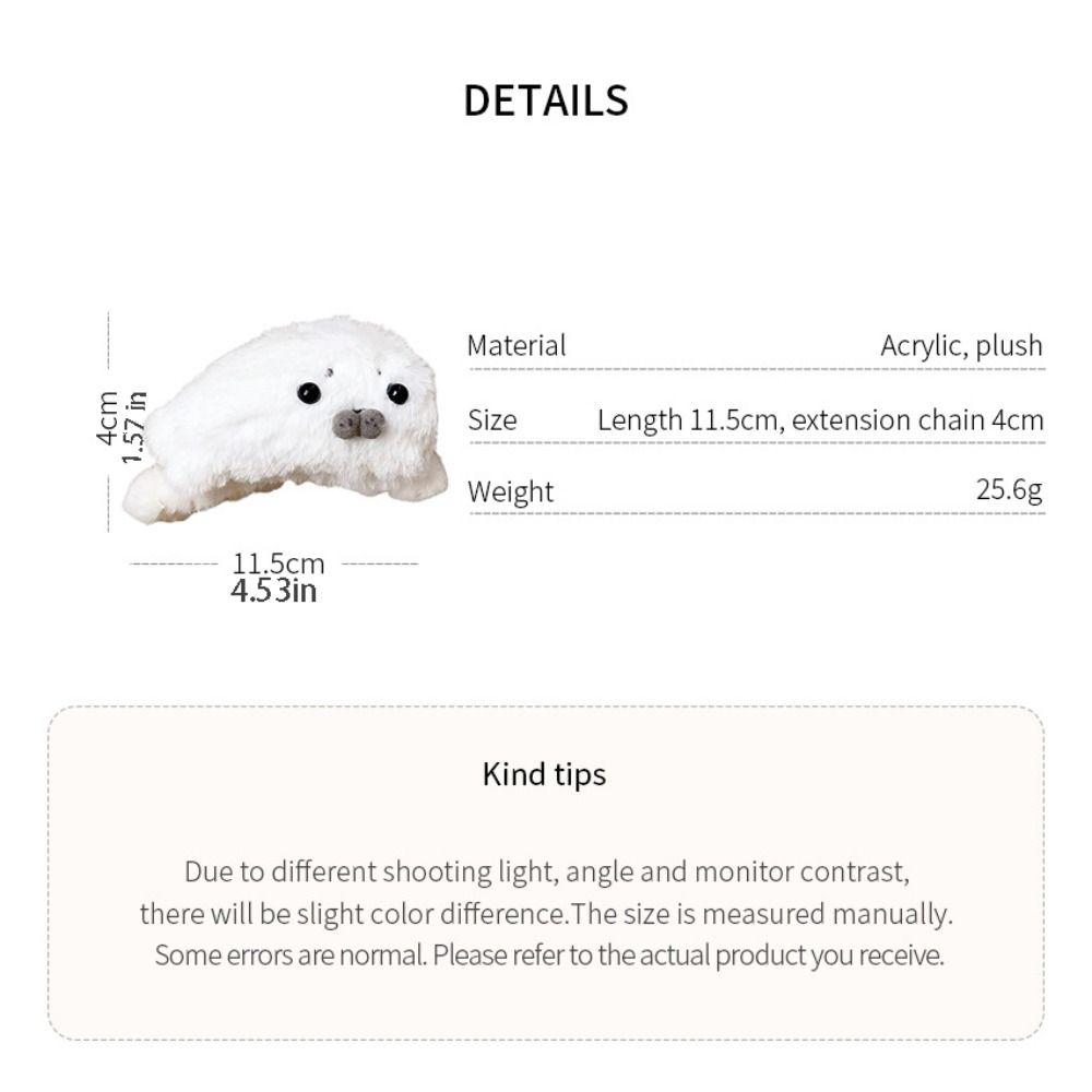 Personalized Animals Little Seal Hair Claw Cute White Hair Clip Headdress Hairpin Large Shark Clip Hair Accessories