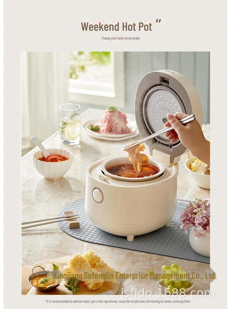 Bear 1.6L Smart Mini Rice Cooker: Quick Cooking, Steamed Rice, Multifunctional for 1-2 People