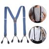Men's Suspenders Adjustable 6 Clips Trousers Braces for Jeans Business