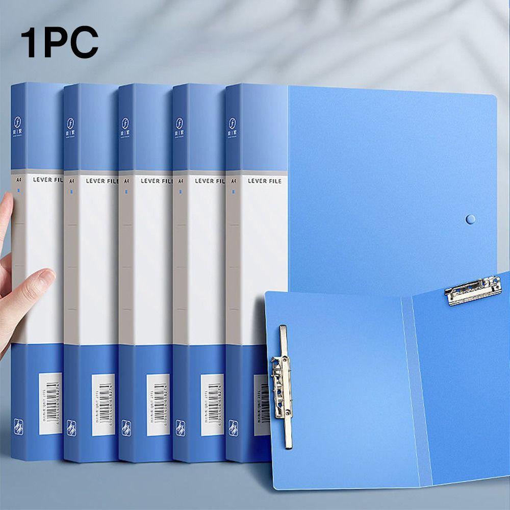 PP A4 File Folder Long Double Clips Archives Binder Creative Document Bag School Office