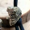 Smoking Demon Skull Head Brass Knife Beads EDC DIY Paracord Woven Bracelets Lanyard Key Chain Pendants Accessories Outdoor Tool Hangings