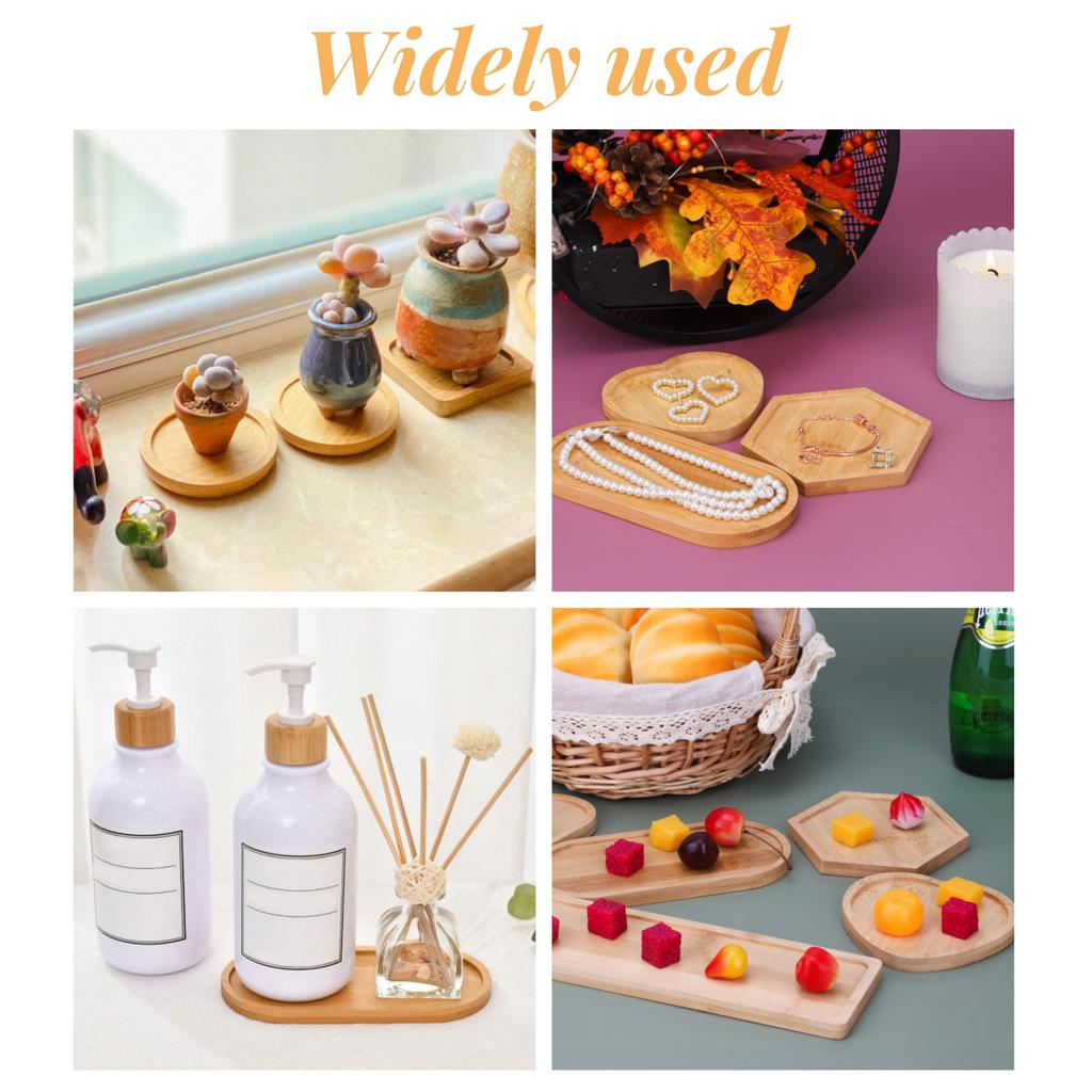 Подставки под чашки из бамбука, дозатор мыла, поднос, органайзер для украшений, свечей, цветочный горшок, круглый поднос, декор для кухни и ванной комнаты