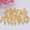 100pcs Color-Retaining 18K Gold-Wrapped Hollow Bead Bracelet, Small Gold Bead Accessories Diy Handmade Bracelet, Beaded Material Beads.