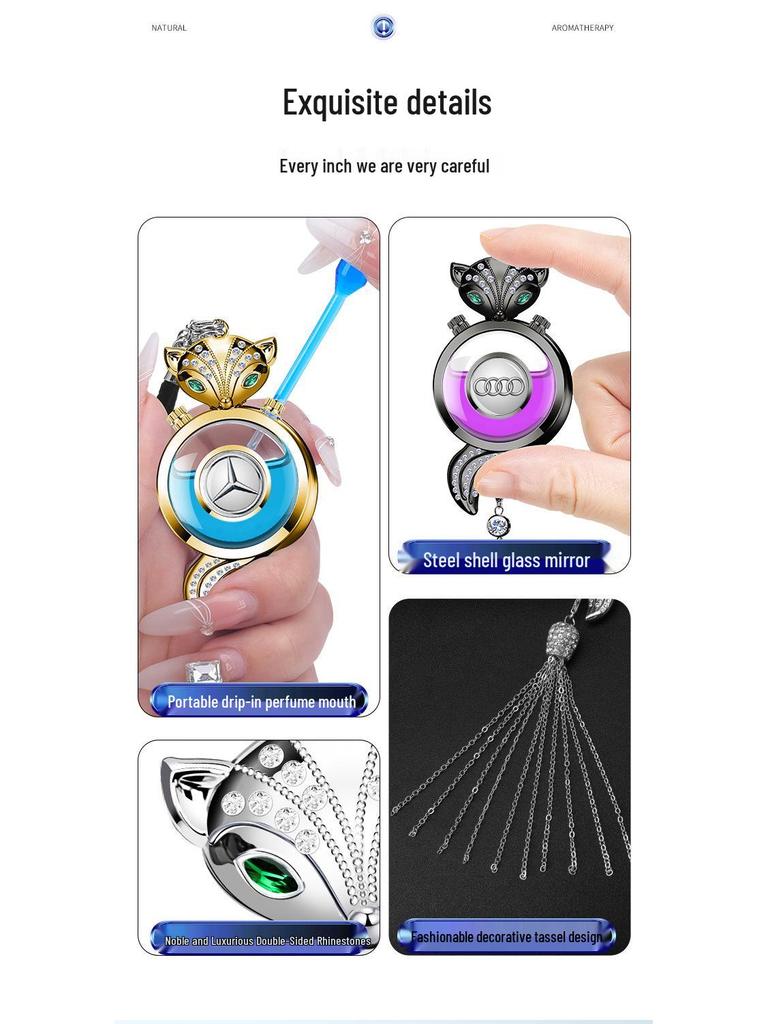 Хрустальный подвесной освежитель воздуха для автомобиля в виде лисы - Подвеска на зеркало заднего вида