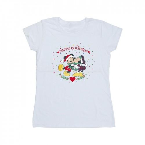 Disney Womens/Ladies Mickey Mouse Mickey Minnie Christmas Cotton T-Shirt