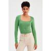 Square Neck Knitwear - Green