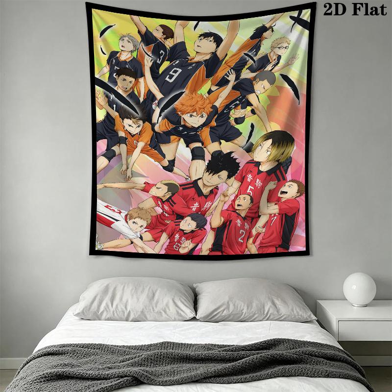 Haikyu!! anime Wall Tapestry Aesthetic Wall Hanging Printed Fabric Blanket Decorative Tapestries for Bedroom Living Room Home Decor