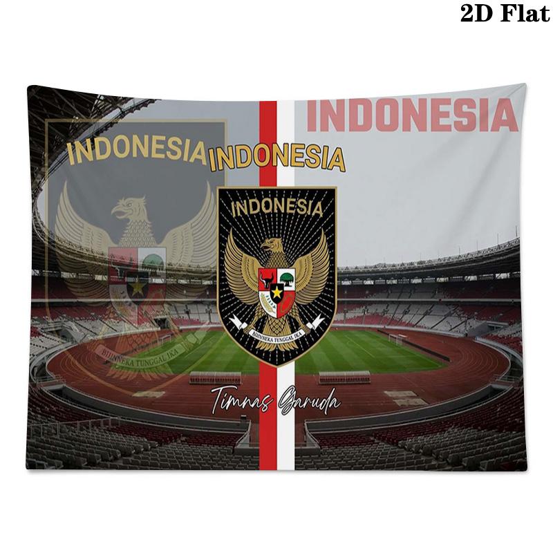 Timnas Indonesia Logo Wall Tapestry Aesthetic Wall Hanging Printed Fabric Blanket Decorative Tapestries for Bedroom Living Room Home Decor