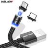 USLION Magnetic Micro USB Cable Fast Charging USB Type C Cable Magnet Charger Data Charge Cable Cord