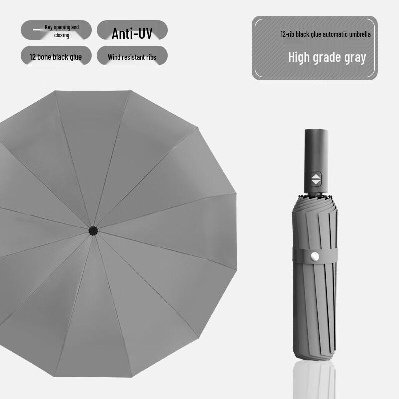 WH Fully Automatic Folding Umbrella for Rain and Sun