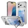 For Apple 17pro Mobile Phone Case Card Holder 2-in-1 Multi-function Ins Transparent for Apple Mobile Phone Case