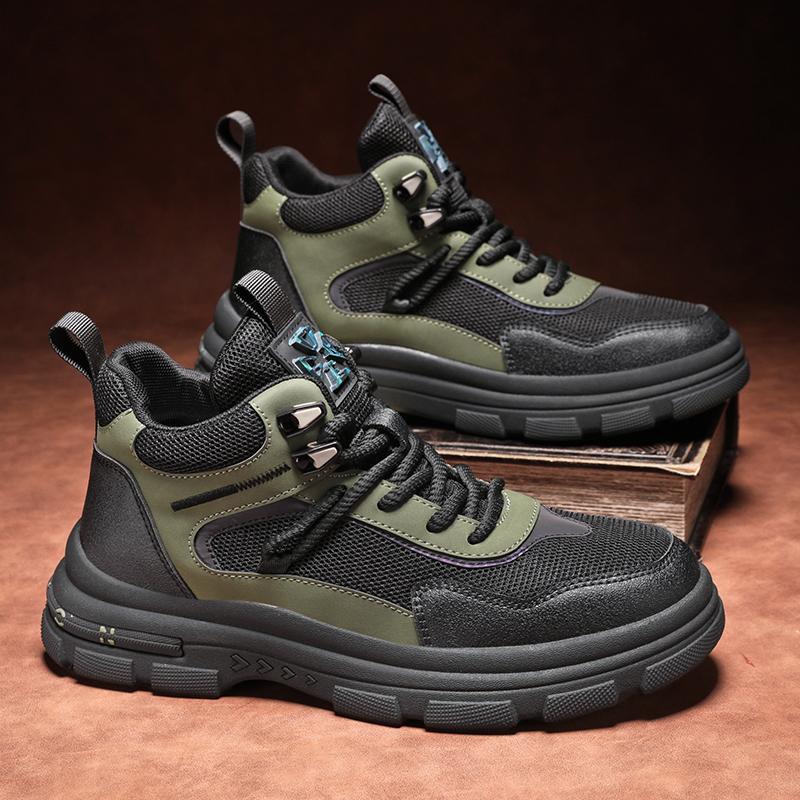 Autumn New High-top Shoes Mesh Martin Boots Fashion Tooling Boots Retro Trend Casual Shoes