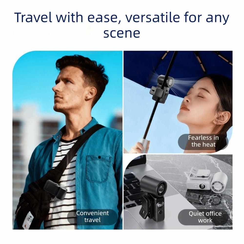 Turbo Speed Personal Cooling Fans LED Display USB Rechargeable Fan Cooling Mini Fan  Travel