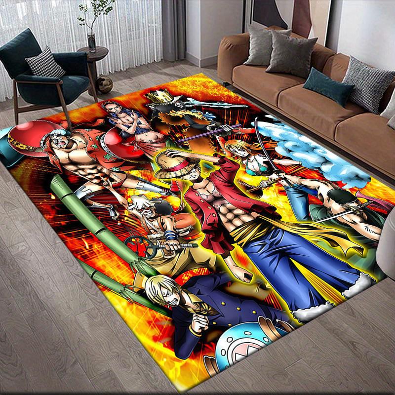 One Piece Straw Hat Crew Full Anti-Slip Rug, Rectangular Carpet for Bedroom, Sofa & Game Zone