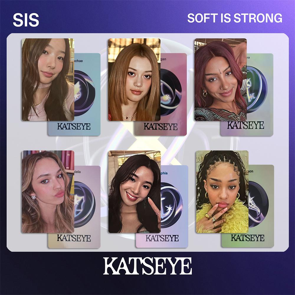 6 шт./набор KATSEYE Новый альбом SIS Мягкий, но сильный HD Яркие фотокарточки DANIELA LARA MANON MEGAN SOPHIA YOONCHAE LOMO Карточки Подарок для фанатов