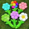 5pcs Macaron Green Leaf Daisy Flower Foil Handheld Balloons Sunflower Ballon Children Toy Wedding Birthday Party Decorations